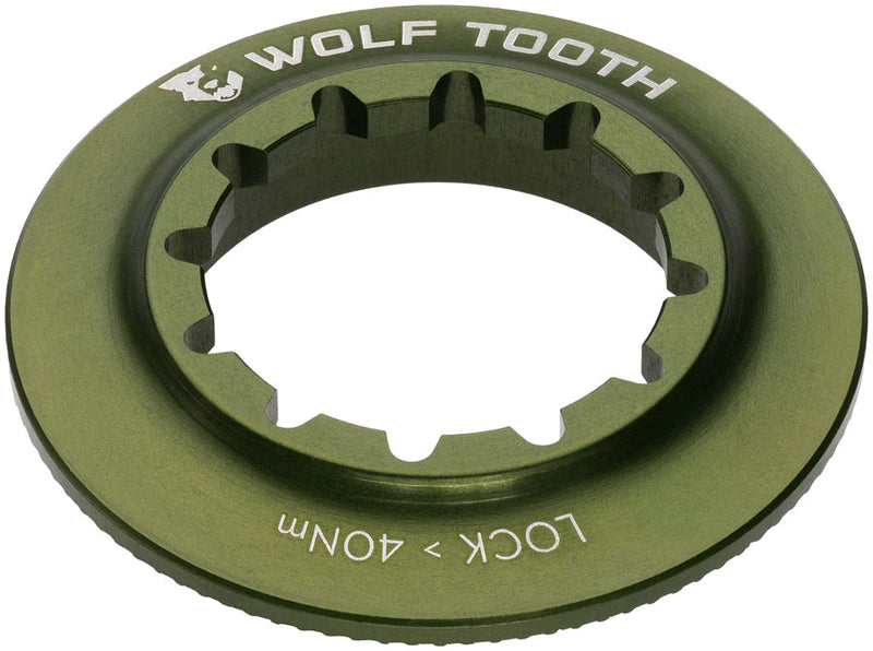 Wolf Tooth CenterLock Rotor Lock Ring - Internal Splined, Olive