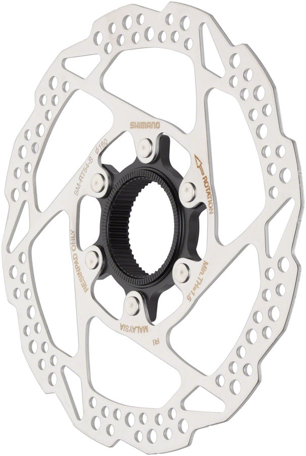 Shimano Deore SM-RT54-S Disc Brake Rotor - 160mm Center Lock For Resin Pads Only Silver