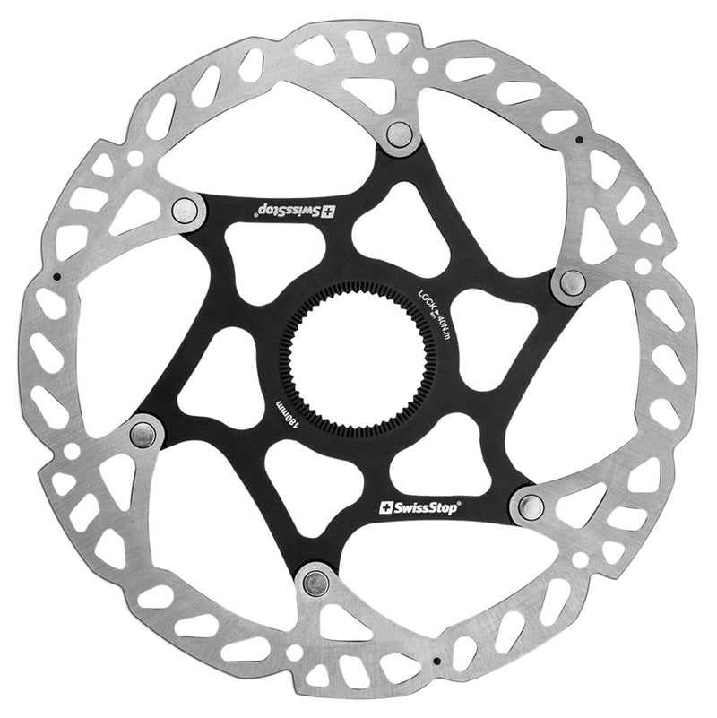 SwissStop Catalyst Pro Disc Brake Rotor - 180mm Center-Lock Silver/Black