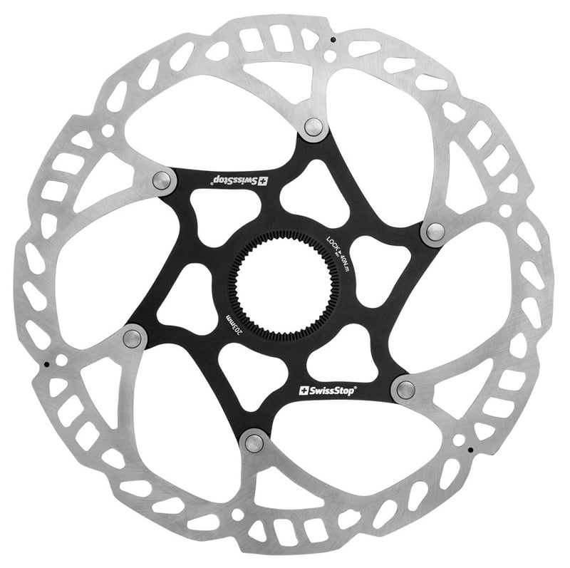 SwissStop Catalyst Pro Disc Brake Rotor - 203mm Center-Lock Silver/Black