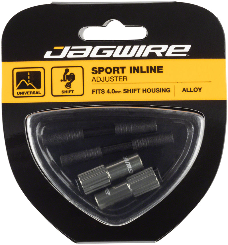 Jagwire Sport 4mm Mini Inline Cable Tension Adjusters Pair, Titanium