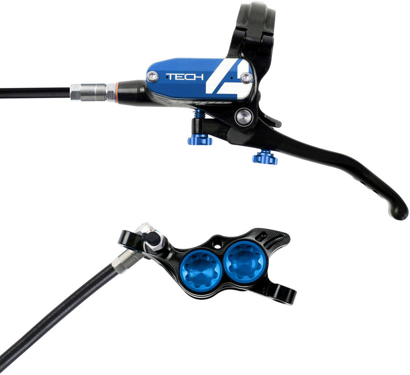 Hope Tech 4 E4 Disc Brake and Lever Set - Front, Hydraulic, Post Mount, Blue