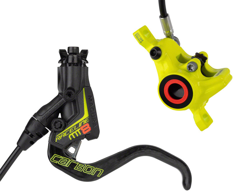 Magura MT8 Raceline Disc Brake and Lever - Front or Rear, Hydraulic, Post Mount, Black/Neon Yellow