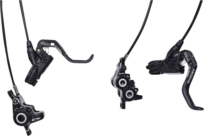 Magura MT Trail Sport Disc Brake Set - Front and Rear, Hydraulic, Post Mount, Black/White