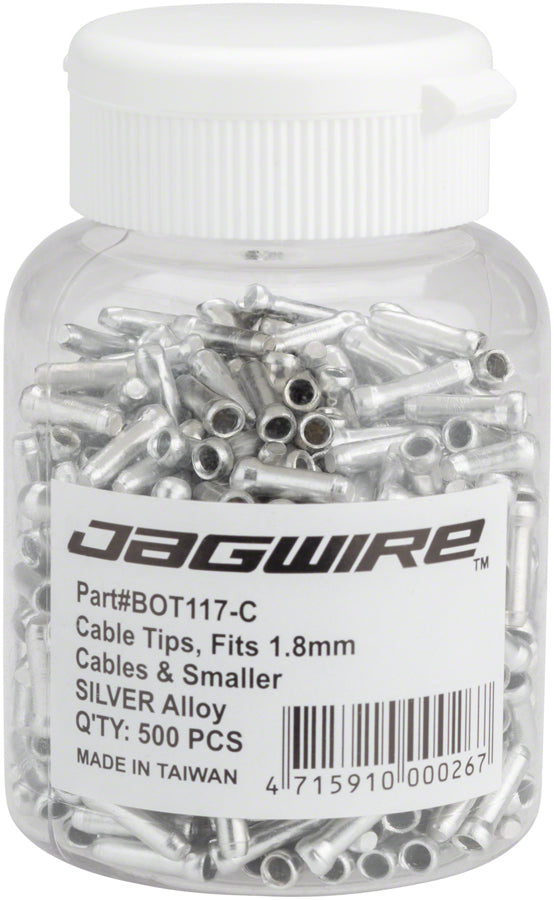 Jagwire 1.8mm Cable End Crimps SIlver Bottle/500