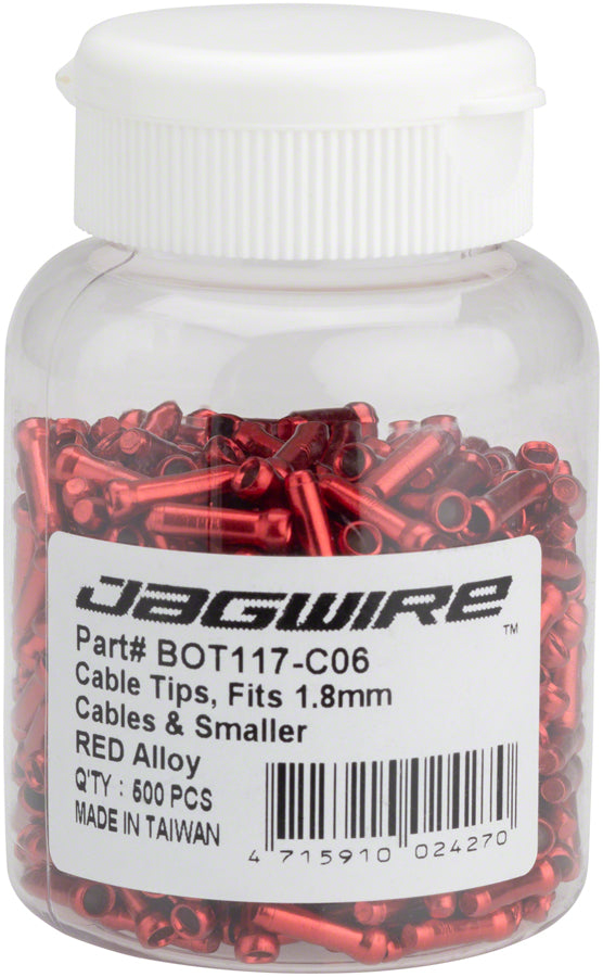 Jagwire 1.8mm Cable End Crimps Red Bottle/500