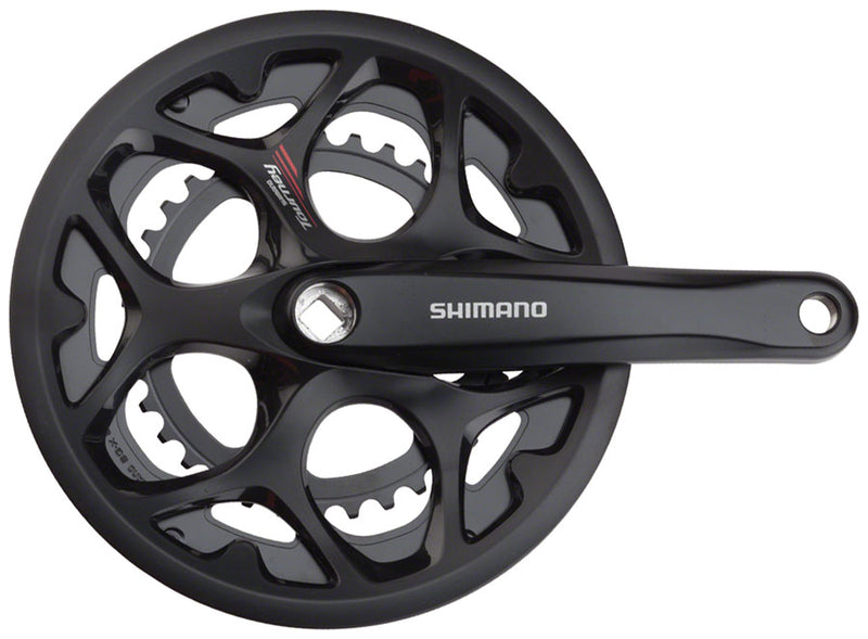 Shimano Tourney FC-A070 Crankset - 170mm 7/8-Speed 50/34t Riveted Square Taper JIS Spindle Interface BLK With Chainguard