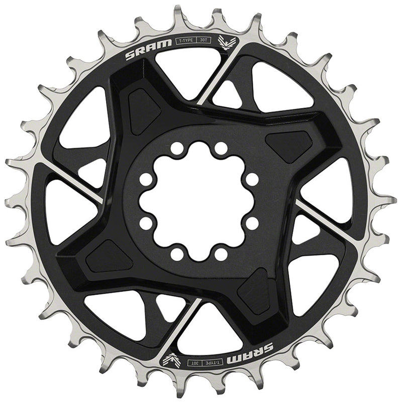 SRAM X0 Eagle T-Type Direct Mount Chainring - 30t 12-Speed 8-Bolt Direct Mount 3mm Offset Aluminum BLK D1