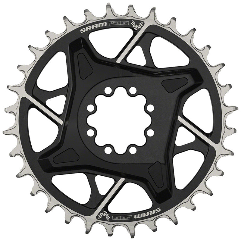 SRAM X0 Eagle T-Type Direct Mount Chainring - 32t 12-Speed 8-Bolt Direct Mount 3mm Offset Aluminum BLK D1