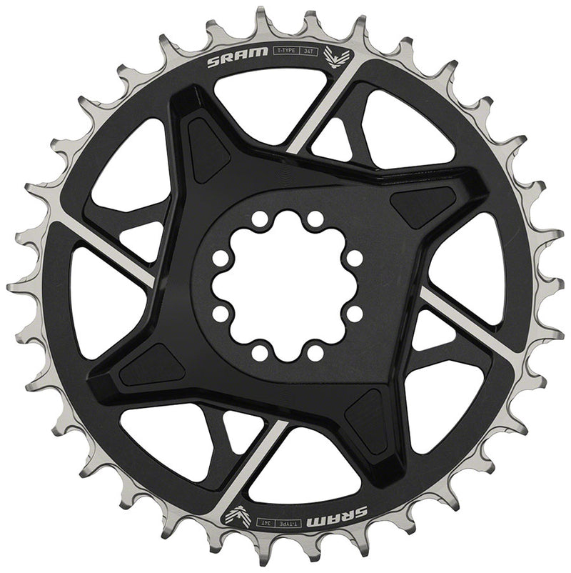 SRAM X0 Eagle T-Type Direct Mount Chainring - 34t 12-Speed 8-Bolt Direct Mount 3mm Offset Aluminum BLK D1