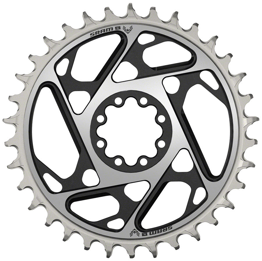 SRAM XX SL Eagle T-Type Direct Mount Chainring - 34t 12-Speed 8-Bolt Direct Mount 0mm Offset Aluminum BLK/Silver D1