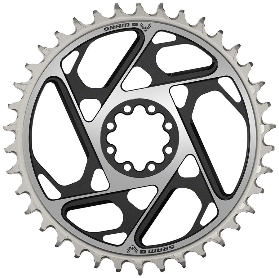 SRAM XX SL Eagle T-Type Direct Mount Chainring - 38t 12-Speed 8-Bolt Direct Mount 0mm Offset Aluminum BLK/Silver D1