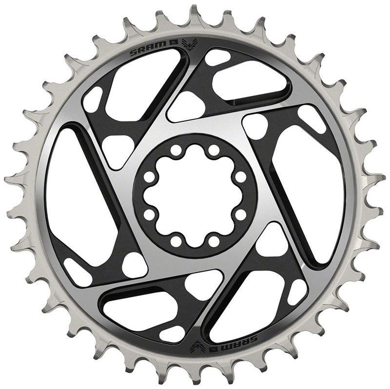 SRAM XX SL Eagle T-Type Direct Mount Chainring - 34t 12-Speed 8-Bolt Direct Mount 3mm Offset Aluminum BLK/Silver D1