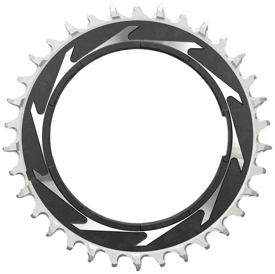 SRAM XX SL Eagle T-Type Thread Mount Chainring - 34t 12-Speed Thread Mount  For XX SL PM Spider 3mm Offset Aluminum BLK/Silver