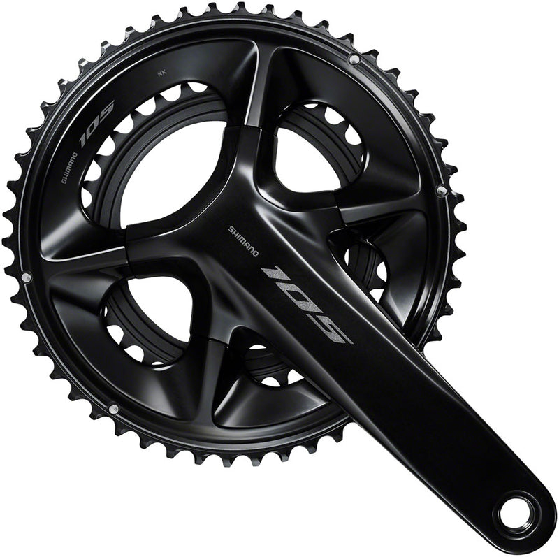 Shimano 105 FC-R7100 Crankset - 170mm, 12-Speed, 52/36t, 110 Asymmetric BCD, Hollowtech II Spindle Interface, Black