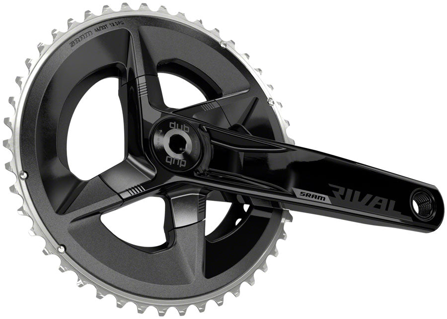 SRAM Rival AXS Crankset - 165mm, 12-Speed, 46/33t, 107 BCD, DUB Spindle Interface, Black, D1