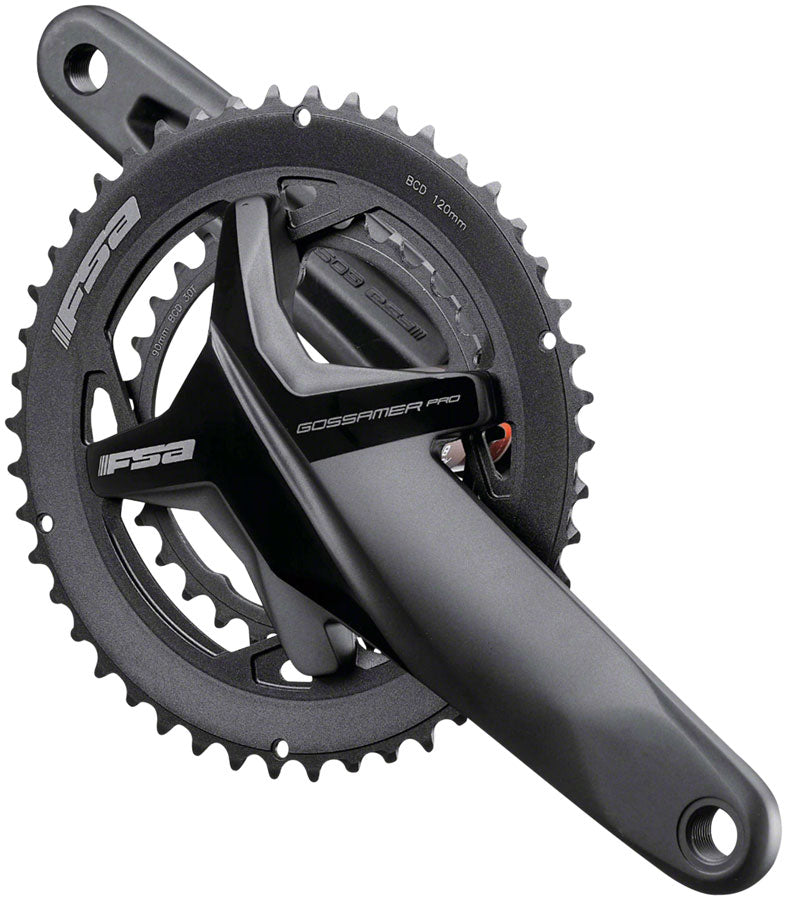 Full Speed Ahead Gossamer Pro BB386EVO Crankset - 170mm, 11/12-Speed ,50/34t, 120/90 BCD, 386 EVO Spindle Interface, Black