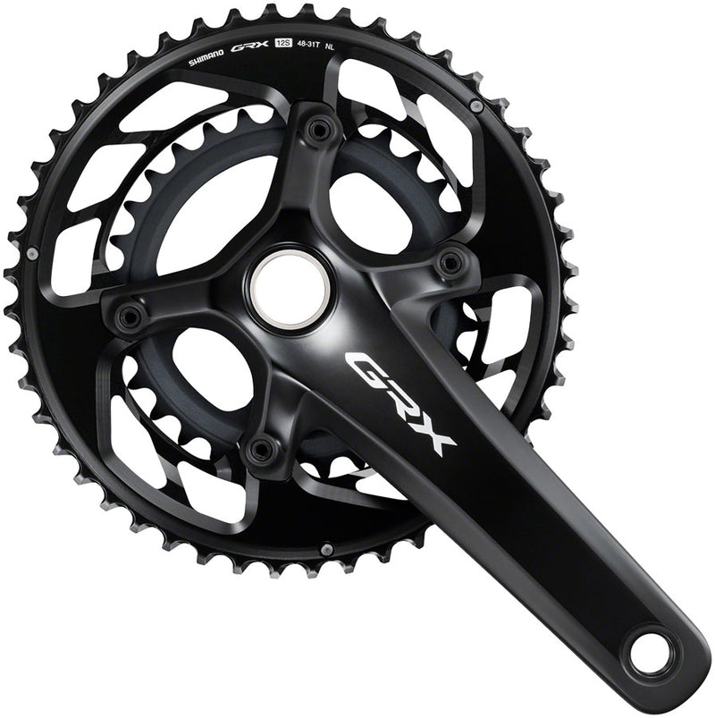 Shimano GRX FC-RX820-2 Crankset - 172.5mm, 12-Speed, 48/31t, 110/80 BCD, Hollowtech II, Black