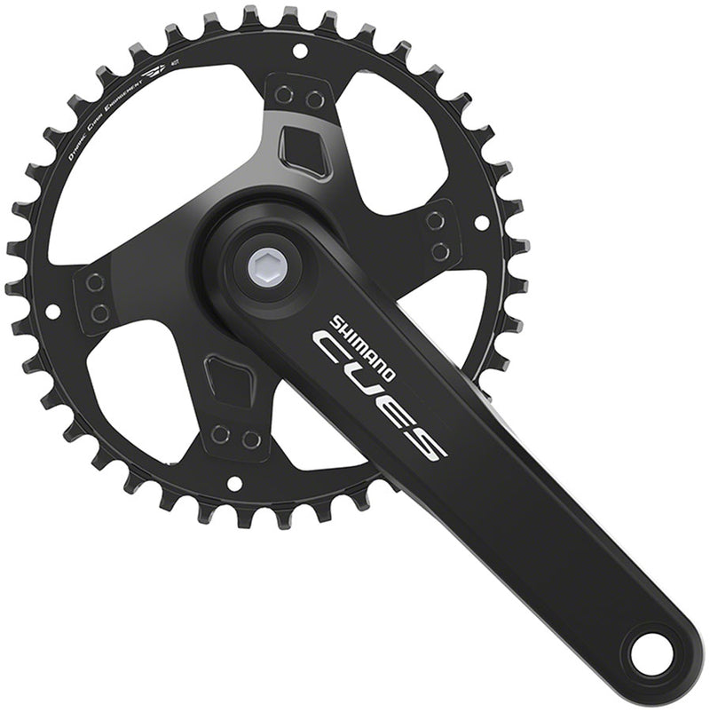 Shimano CUES FC-U4000-1 Crankset - 170mm 9/10/11-Speed 40t Riveted Square Taper JIS Spindle Interface BLK