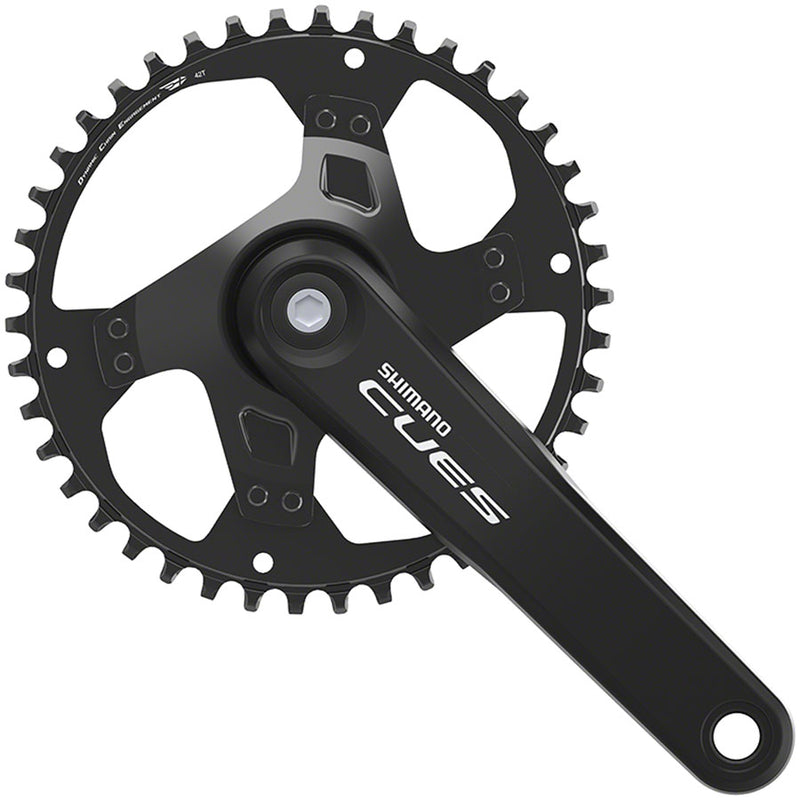 Shimano CUES FC-U4000-1 Crankset - 170mm 9/10/11-Speed 42t Riveted Square Taper JIS Spindle Interface BLK