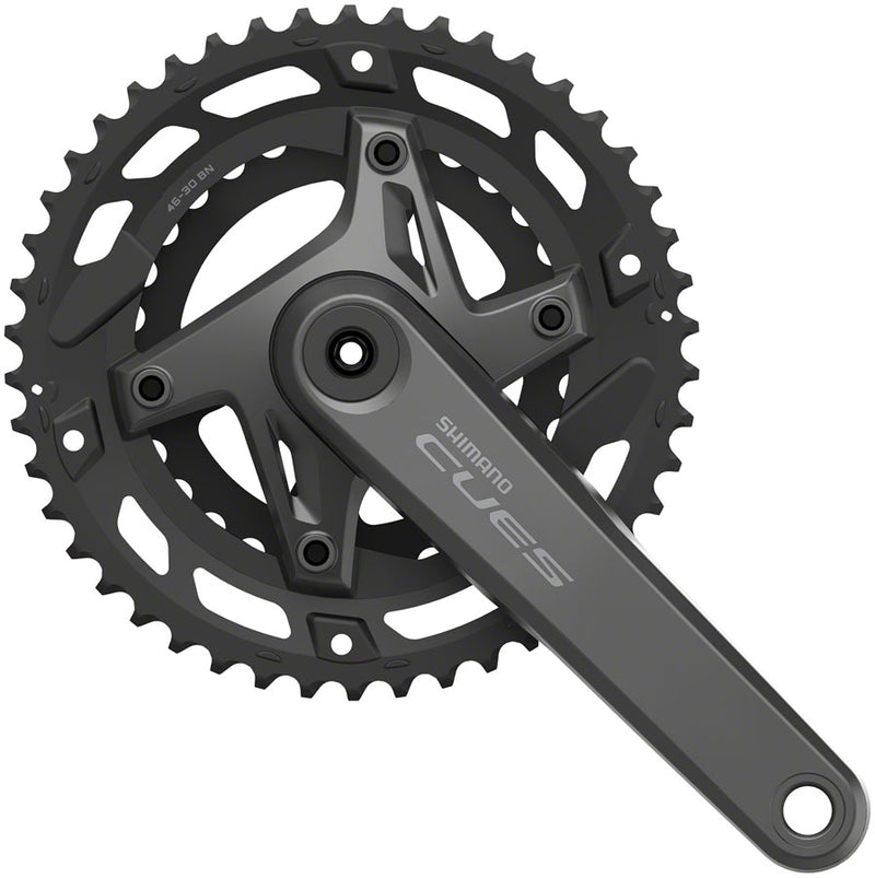 Shimano CUES FC-U6000-2 Crankset - 170mm 9/10-Speed 46/30t Asymmetric 110 BCD Hollowtech II BLK