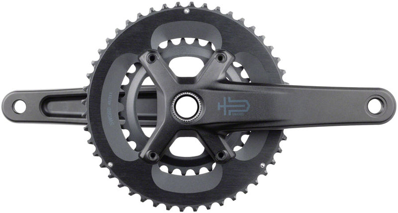 microSHIFT Sword 2x Crankset - 175mm, 10-Speed, 48/31t, 110 Asym BCD,  24mm Spindle, Black