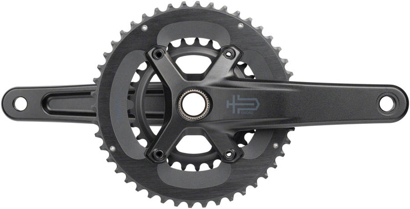 microSHIFT Sword 2x Crankset - 172.5mm, 10-Speed, 46/29t, 110 Asym BCD,  24mm Spindle, Black