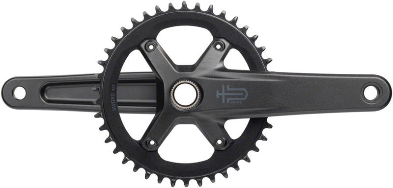 microSHIFT Sword 1x Crankset - 175mm, 10-Speed, 42t, 110 Asym BCD,  24mm Spindle, Black