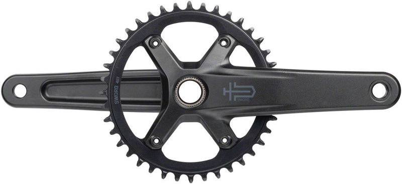 microSHIFT Sword 1x Crankset - 165mm, 10-Speed, 40t, 110 Asym BCD,  24mm Spindle, Black