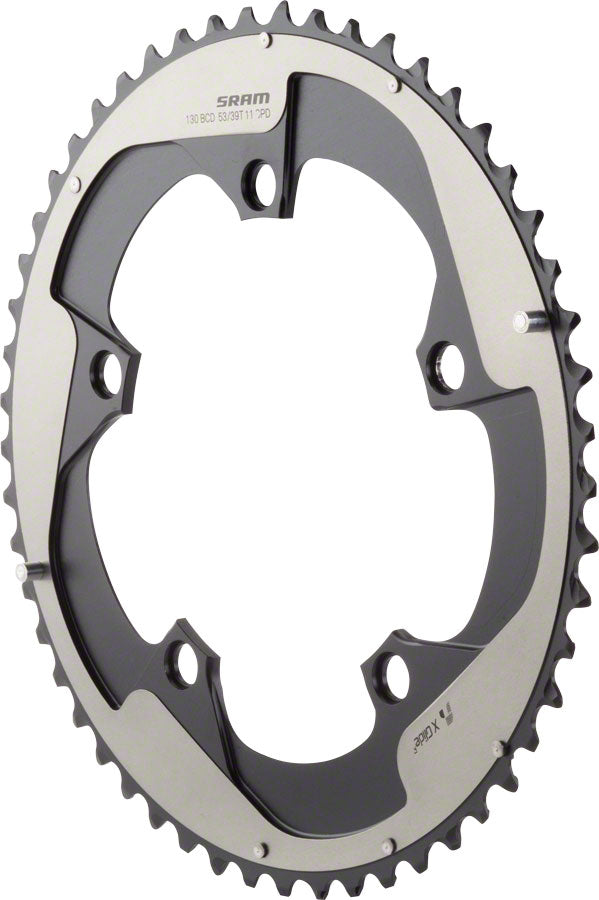 SRAM Red 22 53T 130mm BCD YAW Chainring Gray Hidden Non-Hidden Bolt Use 39T