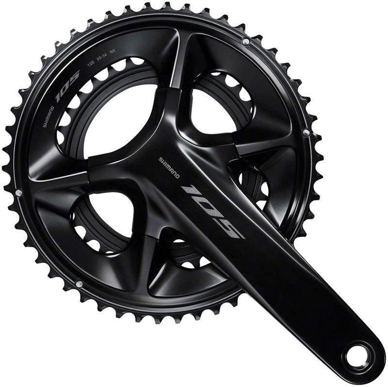 Shimano 105 FC-R7100 Crankset - 172.5mm, 12-Speed, 50/34t, 110 Asymmetric BCD, Hollowtech II Spindle Interface, Black