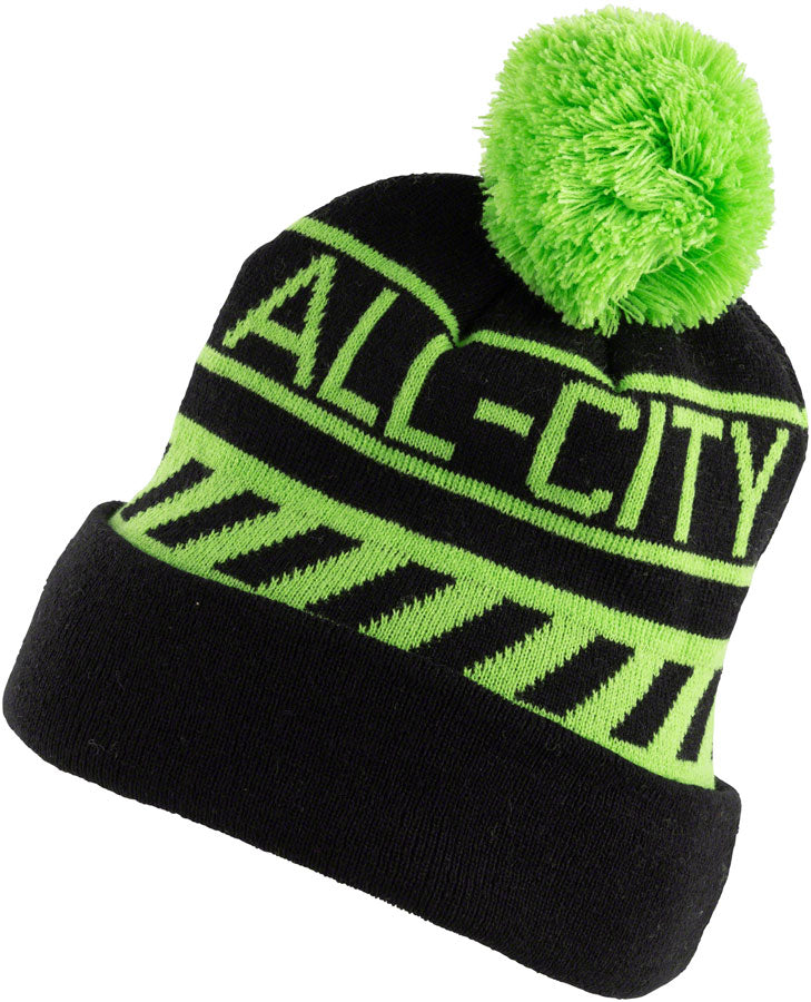 All-City Sleddin' Hat: Black/Lime Green, One Size