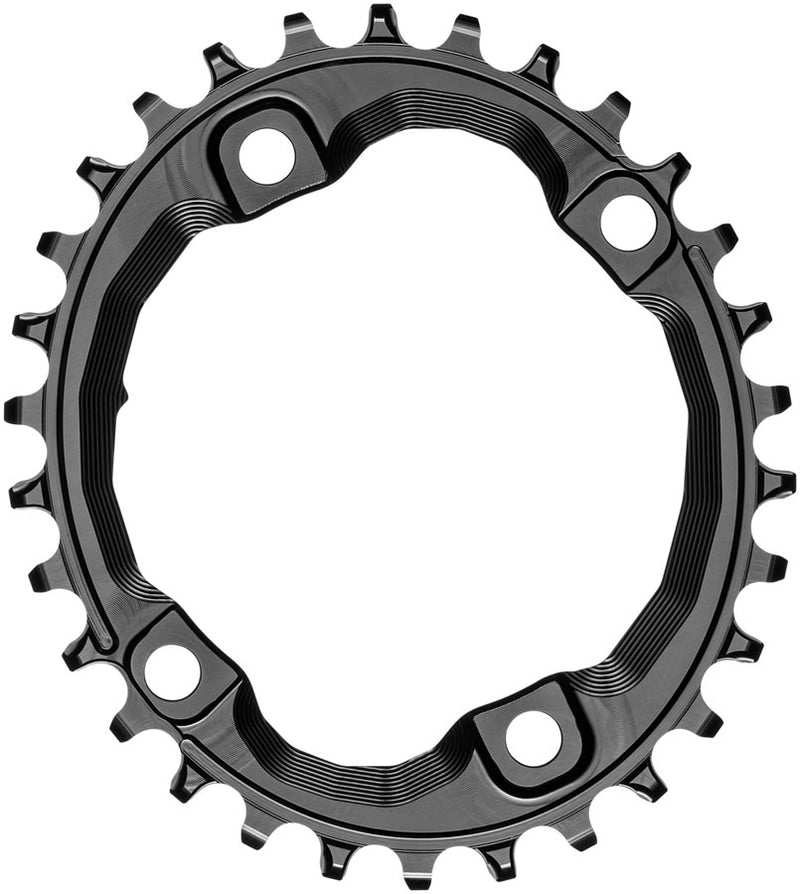 absoluteBLACK Oval 96 BCD Chainring for Shimano XT M8000 - 30t, 96 Shimano Asymmetric BCD, 4-Bolt, Narrow-Wide, Black