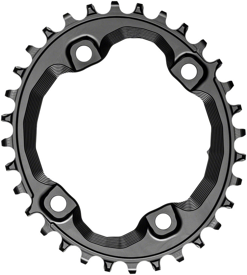 absoluteBLACK Oval 96 BCD Chainring for Shimano XT M8000 - 32t, 96 Shimano Asymmetric BCD, 4-Bolt, Narrow-Wide, Black