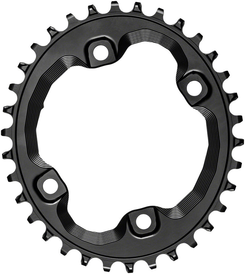 absoluteBLACK Oval 96 BCD Chainring for Shimano XT M8000 - 34t, 96 Shimano Asymmetric BCD, 4-Bolt, Narrow-Wide, Black