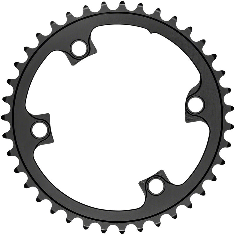 absoluteBLACK Premium Round 110 BCD Road Inner Chainring for Shimano Dura-Ace 9100 - 39t, 110 Shimano Asymmetric BCD, 4-Bolt, Black