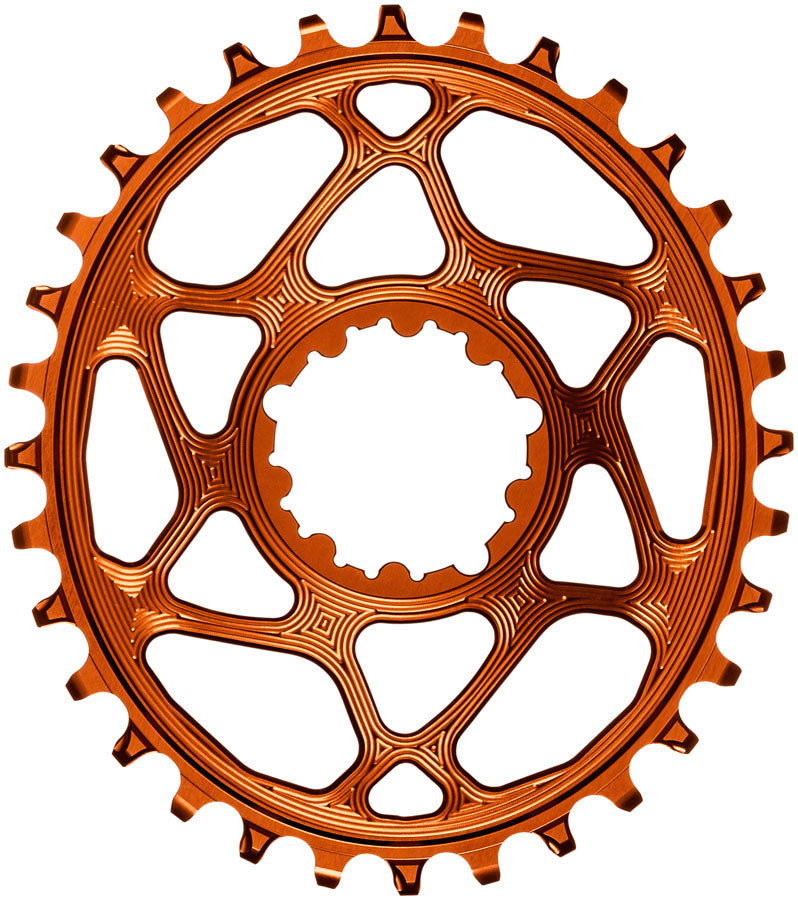 absoluteBLACK Oval Narrow-Wide Direct Mount Chainring - 32t, SRAM 3-Bolt Direct Mount, 3mm Offset, Orange