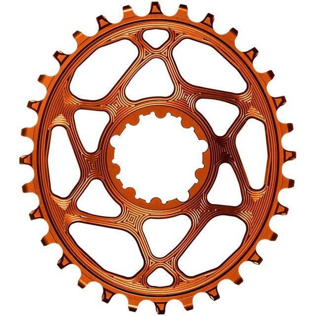 absoluteBLACK Oval Narrow-Wide Direct Mount Chainring - 28t, SRAM 3-Bolt Direct Mount, 3mm Offset, Orange