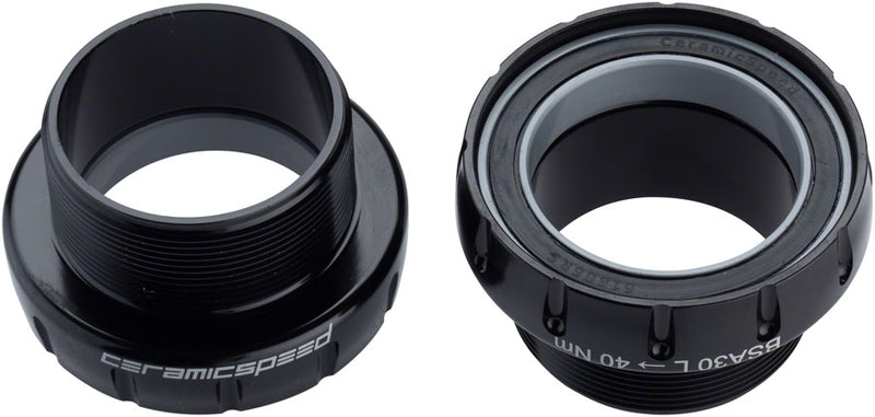 CeramicSpeed BSA30 MTB Bottom Bracket - BSA Thread, 30mm Spindle, Coated Races, Black