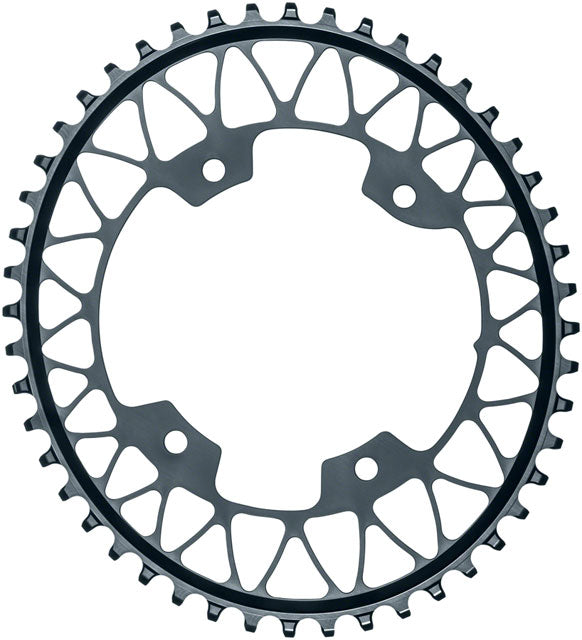 absoluteBLACK Oval 110 BCD Gravel Chainring - 46t, 110 Shimano Asymmetric BCD, 4-Bolt, Narrow-Wide, Gray