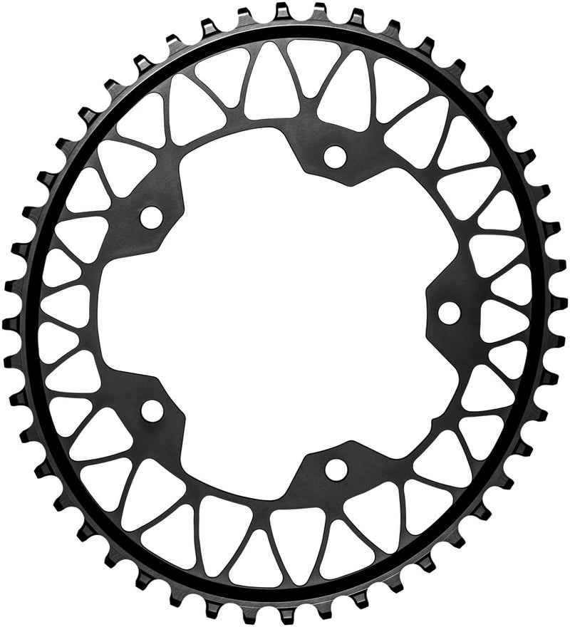 absoluteBLACK Oval 110 BCD Gravel Chainring - 48t, 110 BCD, 5-Bolt, Narrow-Wide, Black