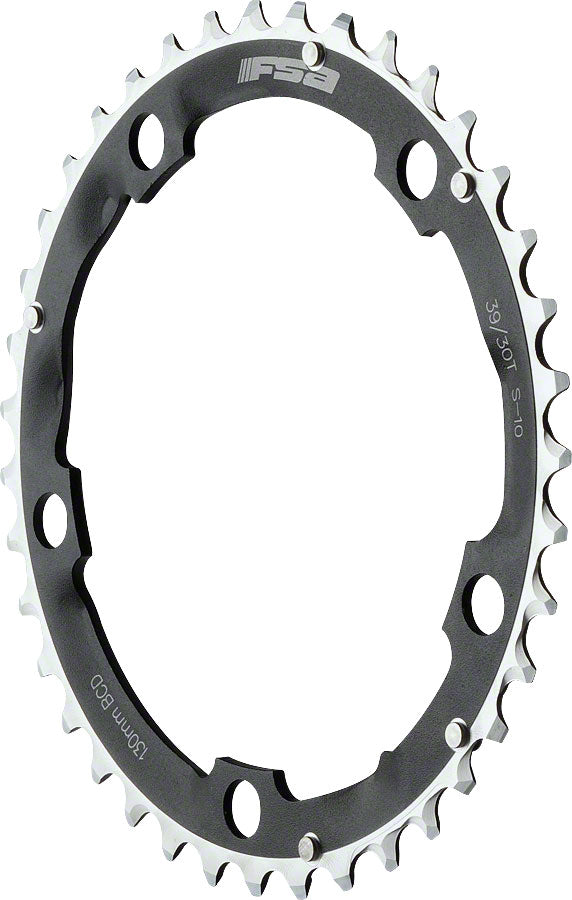 Full Speed Ahead Pro Road Triple Chainring - 39t, 130 BCD, Aluminum, N-10, Black