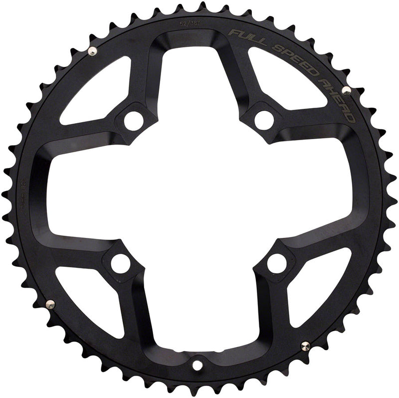 Full Speed Ahead Gossamer ABS Chainring - 52t, 110 Full Speed Ahead ABS BCD, 4-Bolt, Aluminum, N10/N11, Black