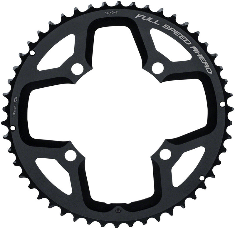 Full Speed Ahead Gossamer ABS Chainring - 50t, 110 Full Speed Ahead ABS BCD, 4-Bolt, Aluminum, N10/N11, Black