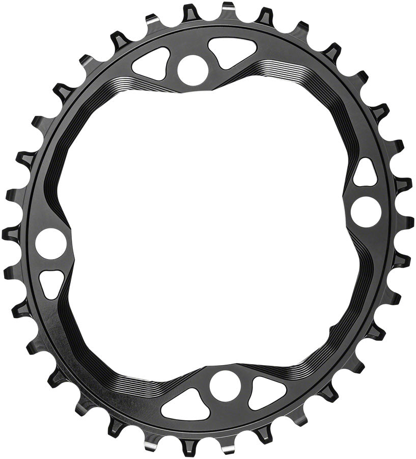 absoluteBLACK Oval 104 BCD Chainring - 36t, 104 BCD, 4-Bolt, Requires Hyperglide+ Chain, Black