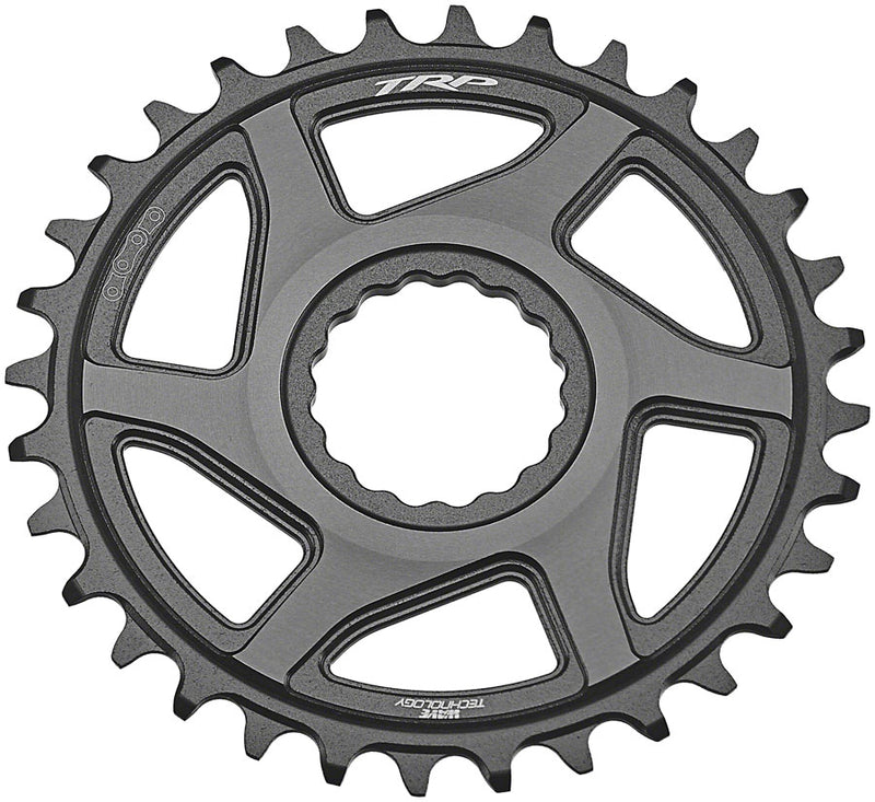 TRP CR-M9050 Boost Direct Mount Chainring - 32t 12-Speed CINCH Mount 3mm Offset 7075-T6 Aluminum Sandblasted BLK/Space Gray