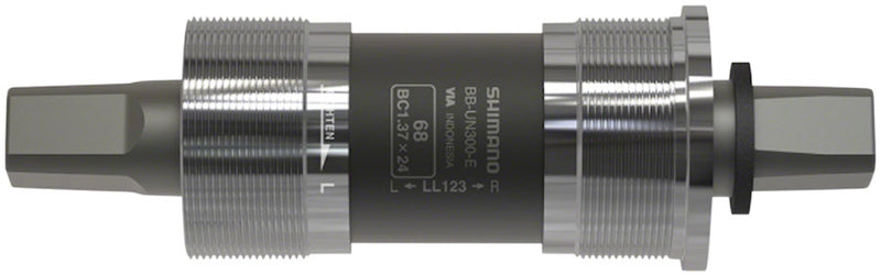 Shimano BB-UN300-E Bottom Bracket - English 68 x 122.5mm Spindle Square Taper JIS For E-Type Front Derailleur