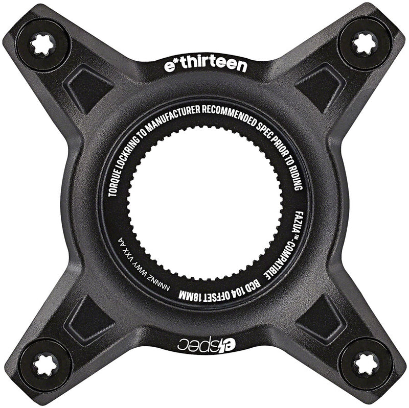 e*thirteen e*spec 104BCD Aluminum Direct Mount Spider - 104BCD, 55mm CL, Incl. Bolts, Fazua Ride 60, Black