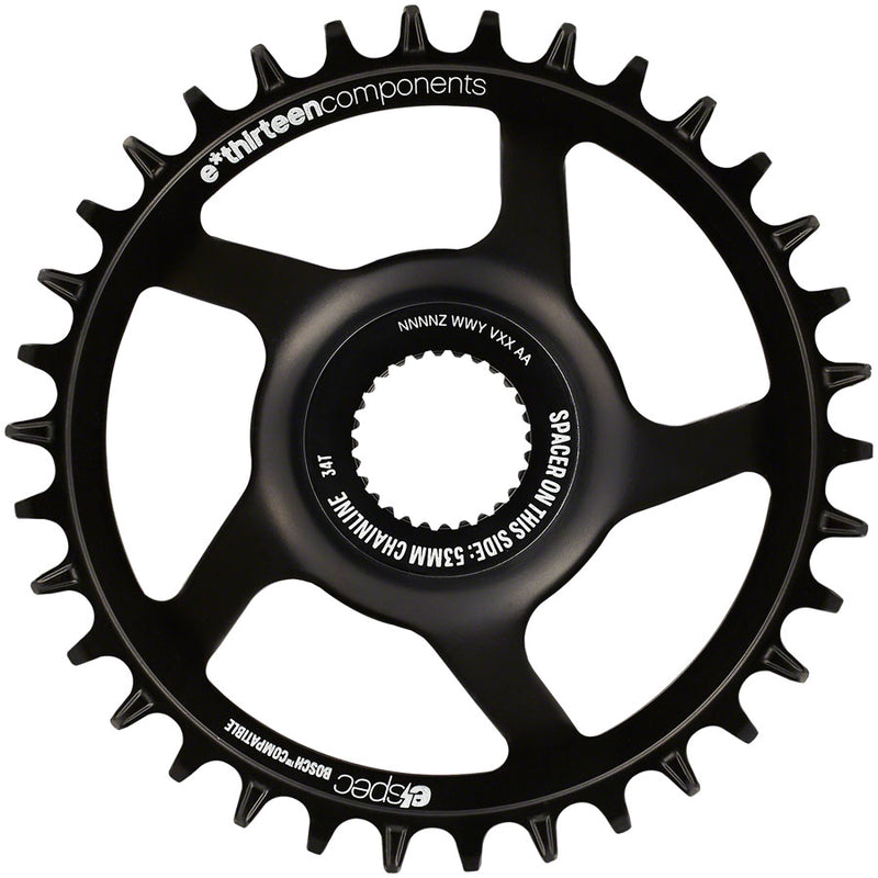 e*thirteen e*spec Steel Direct Mount Chainring - 34T, Bosch CX Gen4, CL 53/55 via Spacer, Black