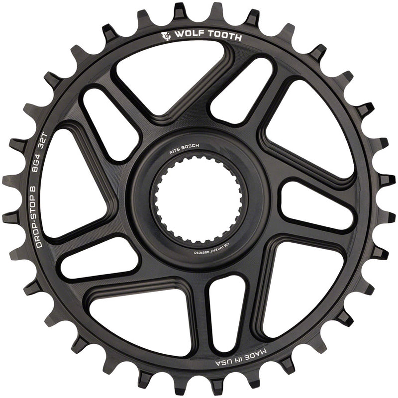 Wolf Tooth Bosch Gen 4 Direct Mount Chainring - Drop-Stop B, 34T, Black